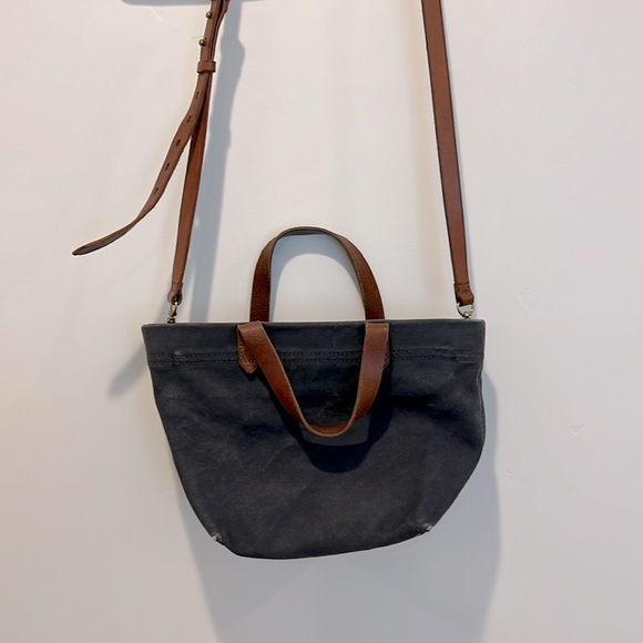 Madewell The Canvas Small Zip-Top Transport Crossbody in Navy - Picture 2 of 6